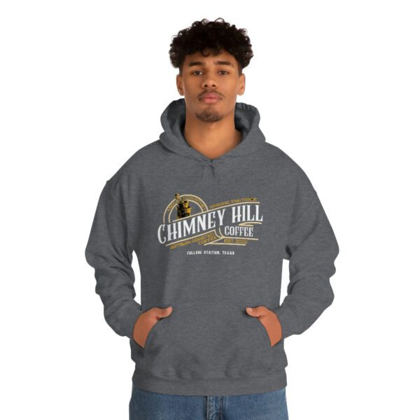 Chimney Hill Coffee – Unisex Heavy Blend™ Hooded Sweatshirt Apparel Fresh Roasted Coffee Single Origin Coffees - Because Blended Coffee is Crap