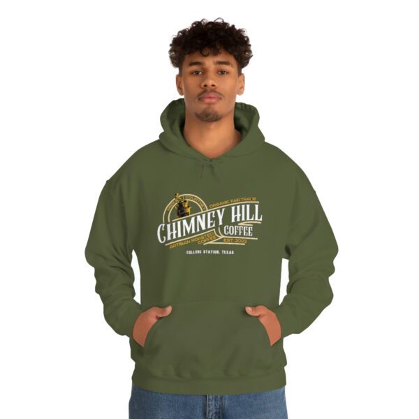 Chimney Hill Coffee – Unisex Heavy Blend™ Hooded Sweatshirt Apparel Fresh Roasted Coffee Delivery in College Station, TX