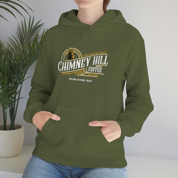 Chimney Hill Coffee – Unisex Heavy Blend™ Hooded Sweatshirt Apparel Fresh Roasted Coffee Delivery in College Station, TX