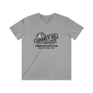 Chimney Hill Coffee Men’s Fitted V-Neck Short Sleeve Tee Apparel Fresh Roasted Coffee Delivery in College Station, TX