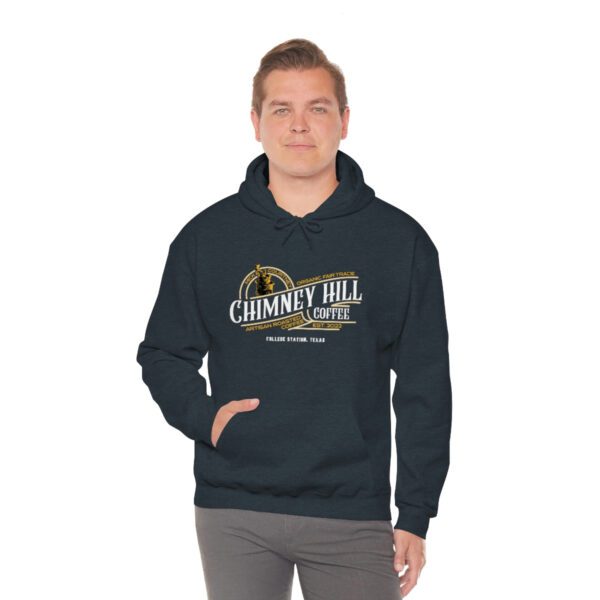 Chimney Hill Coffee – Unisex Heavy Blend™ Hooded Sweatshirt Apparel Fresh Roasted Coffee Delivery in College Station, TX